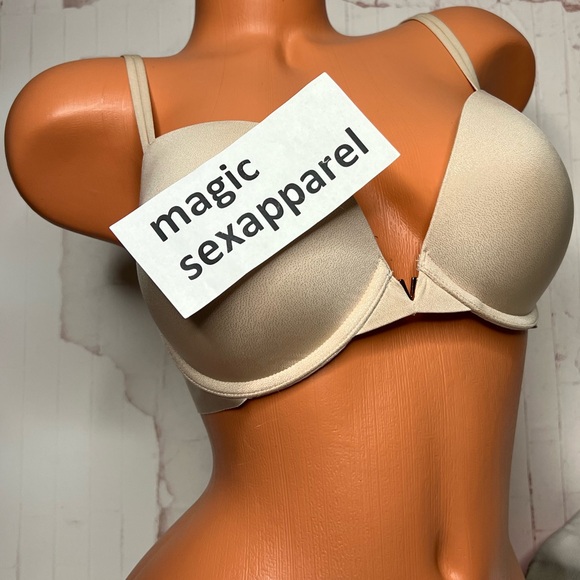 VS 36D VERY SEXY V PUSH-UP BRA HARDWARE PLUNGE SMOOTH IRIDESCENT - Picture 1 of 2